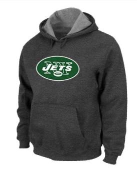 New York Jets Logo Pullover Hoodie Dark Grey Cheap