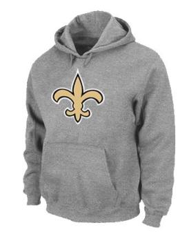 New Orleans Sains Logo Pullover Hoodie Grey Cheap