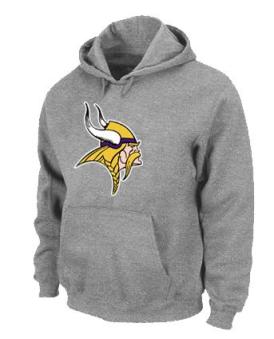 Minnesota Vikings Logo Pullover Hoodie Grey Cheap