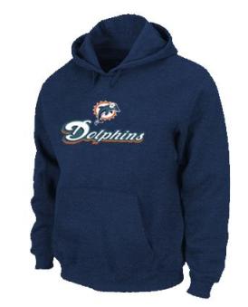 Miami Dolphins Authentic Logo Pullover Hoodie Dark Blue Cheap