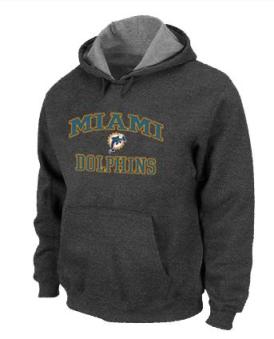 Miami Dolphins Heart & Soul Pullover Hoodie Dark Grey Cheap