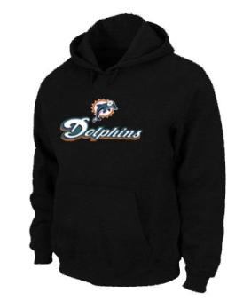 Miami Dolphins Authentic Logo Pullover Hoodie Black Cheap