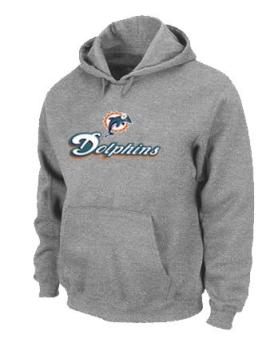 Miami Dolphins Authentic Logo Pullover Hoodie Grey Cheap