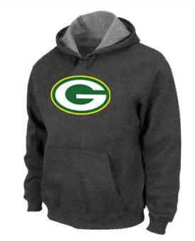 Green Bay Packers Logo Pullover Hoodie Dark Grey Cheap
