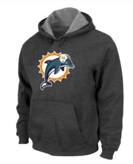 Miami Dolphins Logo Pullover Hoodie Dark Grey Cheap