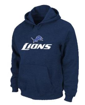 Detroit Lions Authentic Logo Pullover Hoodie Dark Blue Cheap
