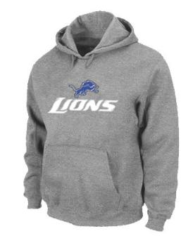 Detroit Lions Authentic Logo Pullover Hoodie Grey Cheap