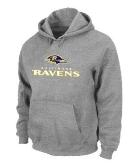 Baltimore Ravens Authentic Logo Pullover Hoodie Grey Cheap