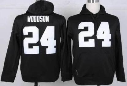 Nike Oakland Raiders 24 Charles Woodson Black NFL Hoodie Cheap