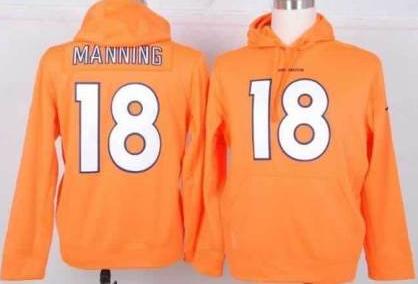 Nike Denver Broncos 18 Peyton Manning Orange NFL Hoodie Cheap