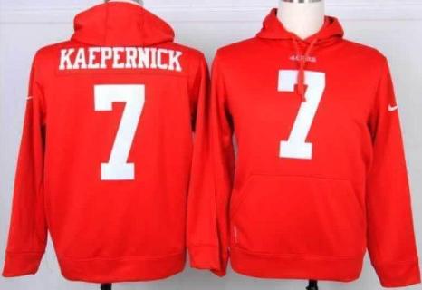 Nike San Francisco 49ers 7 Colin Kaepernick Red NFL Hoodie Cheap