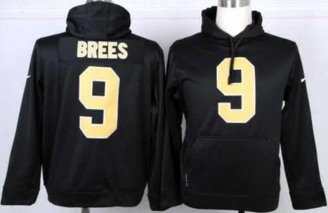 Nike New Orleans Saints 9 Drew Brees Black NFL Hoodie Cheap