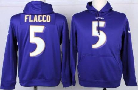 Nike Baltimore Ravens 5 Joe Flacco Purple NFL Hoodie Cheap