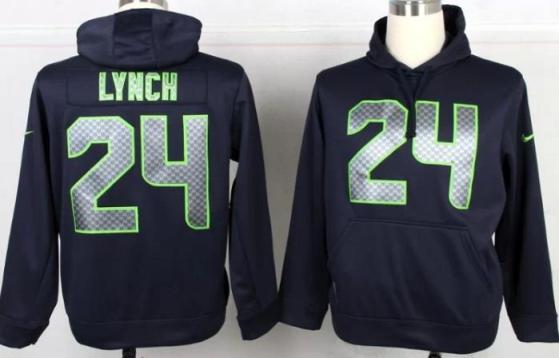 Nike Seattle Seahawks 24 Marshawn Lynch Blue NFL Hoodie Cheap