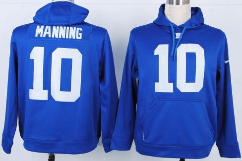 Nike New York Giants 10 Eli Manning Blue NFL Hoodie Cheap