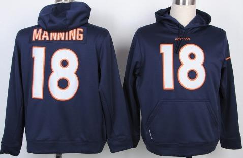 Nike Denver Broncos 18 Peyton Manning Blue NFL Hoodie Cheap