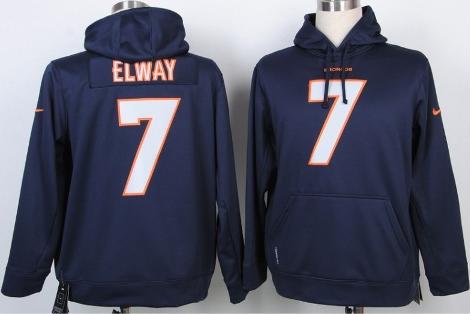 Nike Denver Broncos 7 John Elway Blue NFL Hoodie Cheap