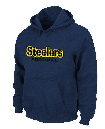 Pittsburgh Steelers Authentic font Pullover NFL Hoodie D.Blue Cheap