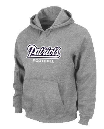 New England Patriots Authentic font Pullover NFL Hoodie Grey Cheap