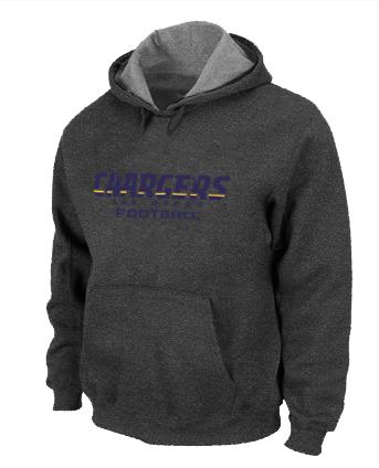 San Diego Charger Authentic font Pullover NFL Hoodie D.Grey Cheap