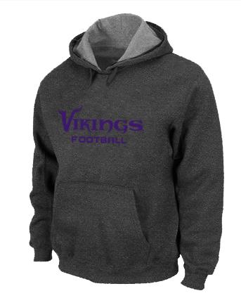 Minnesota Vikings Authentic font Pullover NFL Hoodie D.Grey Cheap