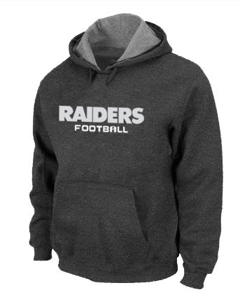 Oakland Raiders Authentic font Pullover NFL Hoodie D.Grey Cheap
