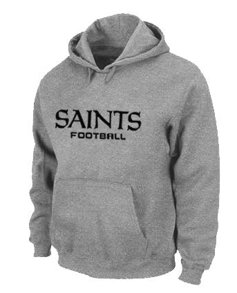 New Orleans Sains Authentic font Pullover NFL Hoodie Grey Cheap