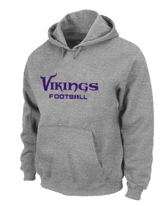 Minnesota Vikings Authentic font Pullover NFL Hoodie Grey Cheap