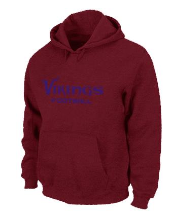 Minnesota Vikings Authentic font Pullover NFL Hoodie Red Cheap