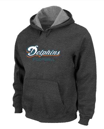 Miami Dolphins Authentic font Pullover NFL Hoodie D.Grey Cheap