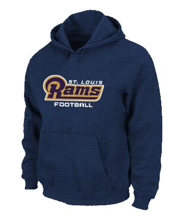 St.Louis Rams Authentic font Pullover NFL Hoodie D.Blue Cheap