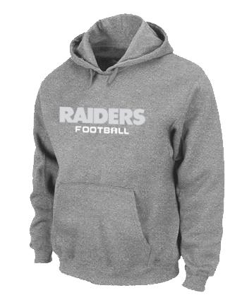 Oakland Raiders Authentic font Pullover NFL Hoodie Grey Cheap
