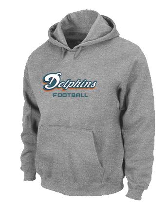 Miami Dolphins Authentic font Pullover NFL Hoodie Grey Cheap