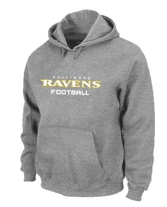 Baltimore Ravens Authentic font Pullover NFL Hoodie Grey Cheap