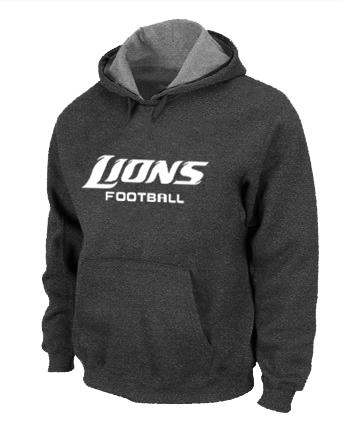 Detroit Lions Authentic font Pullover NFL Hoodie D.Grey Cheap