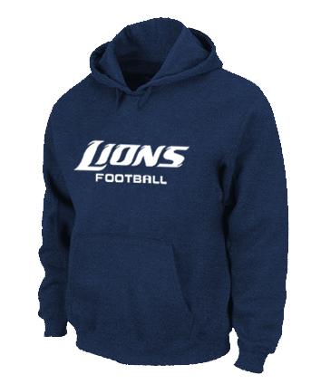 Detroit Lions Authentic font Pullover NFL Hoodie D.Blue Cheap