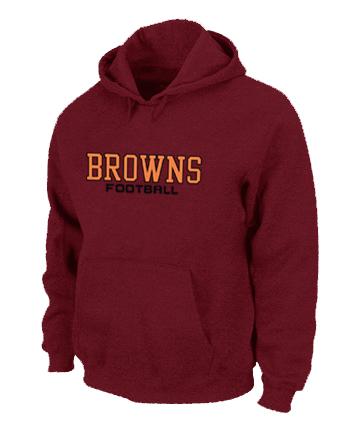 Cleveland Browns Authentic font Pullover NFL Hoodie Red Cheap