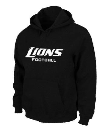 Detroit Lions Authentic font Pullover NFL Hoodie Black Cheap