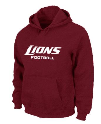 Detroit Lions Authentic font Pullover NFL Hoodie Red Cheap