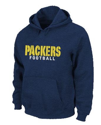 Green Bay Packers font Pullover NFL Hoodie D.Blue Cheap