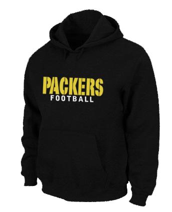Green Bay Packers font Pullover NFL Hoodie Black Cheap
