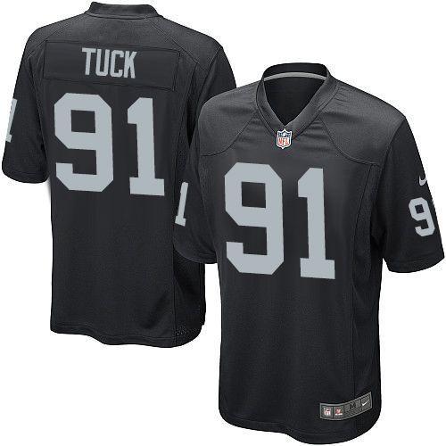Nike Oakland Raiders 91 Justin Tuck Black Game NFL Jerseys Cheap
