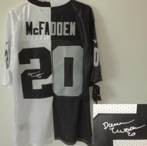 Nike Oakland Raiders 20 Darren McFadden White Black Split Elite Signed NFL Jerseys Cheap