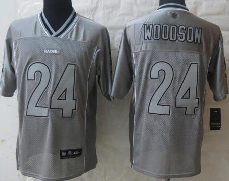 Nike Oakland Raiders 24 Charles Woodson Grey Vapor Elite NFL Jerseys Cheap