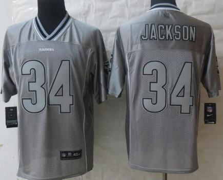Nike Oakland Raiders 34 Bo Jackson Grey Vapor Elite NFL Jerseys Cheap