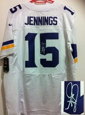Nike Minnesota Vikings 15 Greg Jennings White Elite Signed NFL Jerseys Cheap