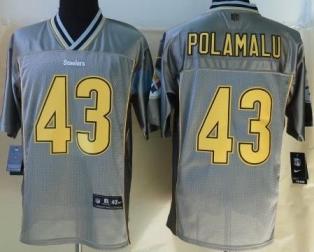 Nike Pittsburgh Steelers 43 Troy Polamalu Elite Grey Vapor NFL Jersey Cheap