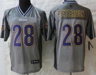 Nike Minnesota Vikings 28 Adrian Peterson Elite Grey Vapor NFL Jersey Cheap