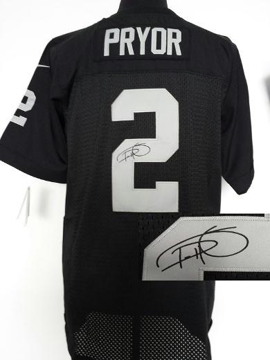Nike Oakland Raiders 2 Terrelle Pryor Black Elite Signed NFL Jerseys Cheap