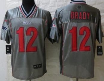 Nike New England Patriots 12 Tom Brady Elite Grey Vapor NFL Jersey Cheap